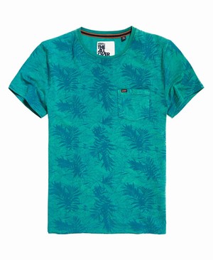 Superdry Whistler All Over Print Lite Férfi Pólók Türkiz | EABZW2354